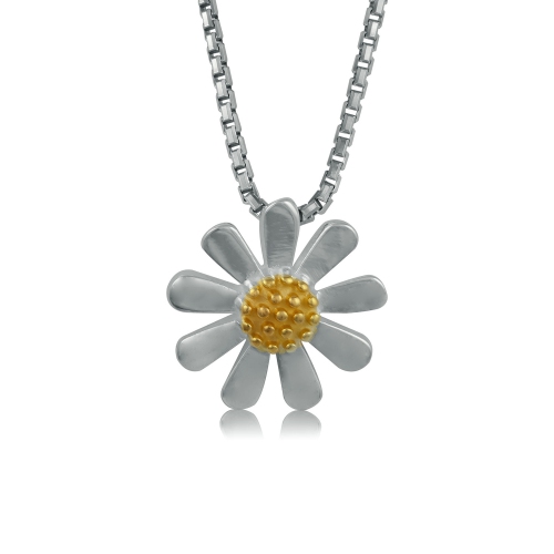 METALSMITHS STERLING  Sterling Silver And 18Kt Plate Daisy Sunshine Pendant In Gold
