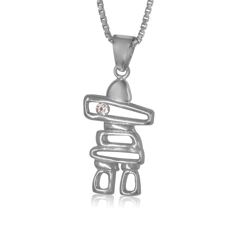 METALSMITHS STERLING  Sterling Nothern Lights Inuksuk Pendant In Silver