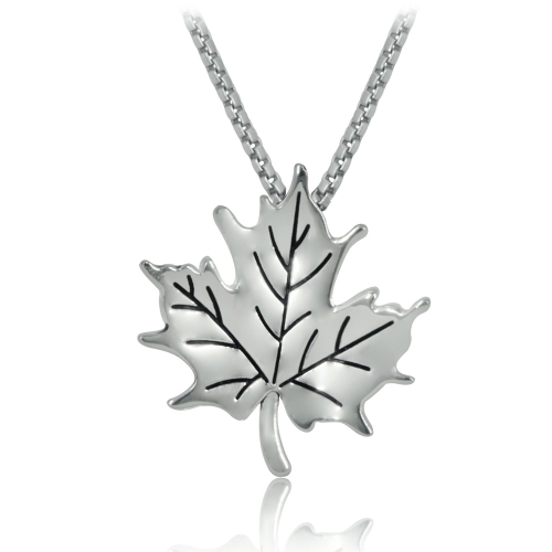 Sterling Silver Large Maple Leaf Slider Pendant