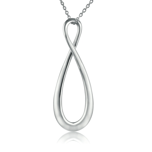 925 Sterling Silver Long Eternal Loop Pendant