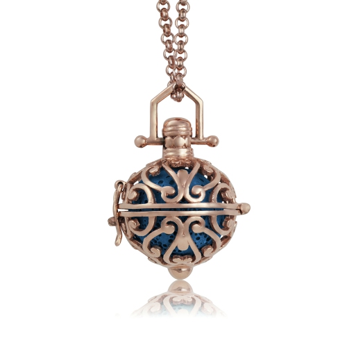 METALSMITHS STERLING  Stainless Steel Rose Plate Venetian Rose Aroma Therapy Diffuser Pendant In Gold