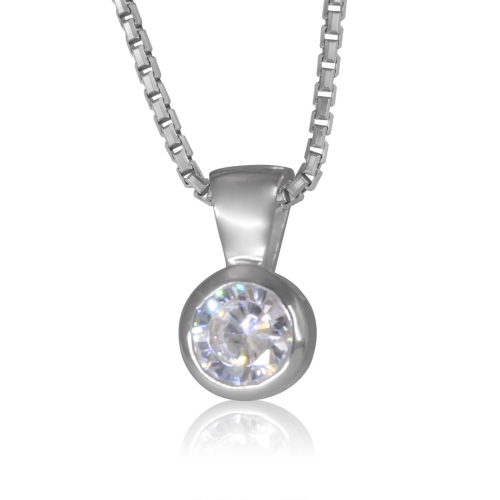 Sterling Silver Cubic Drop Necklace