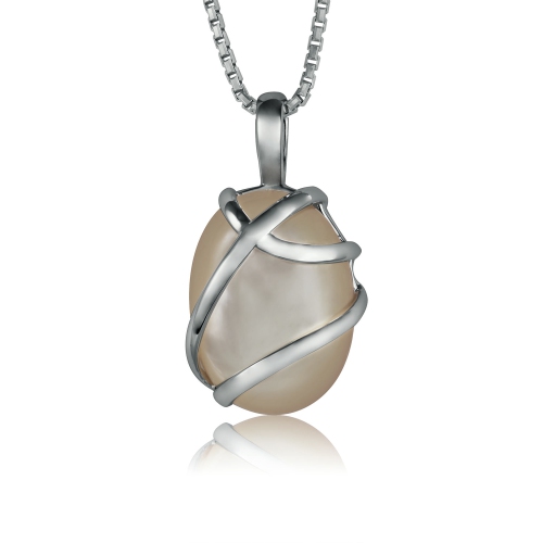 METALSMITHS STERLING  Sterling Designer Mother Of Pearl Pendant In Silver