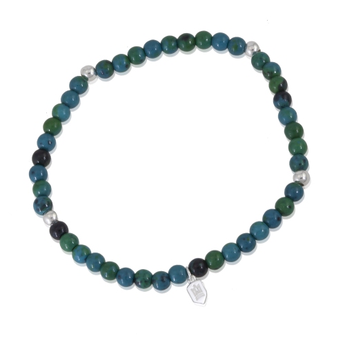 METALSMITHS STERLING  Sterling Azure, Malachite Bead Bracelet In Silver