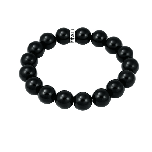 Sterling Silverdesigner Unisex Onyx Ball Bracelet