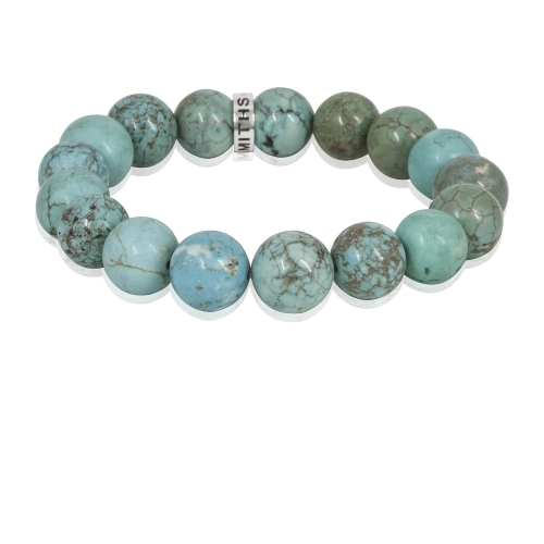METALSMITHS STERLING  Sterling Silver Ball Friendship Bracelet Unisex In Turquoise