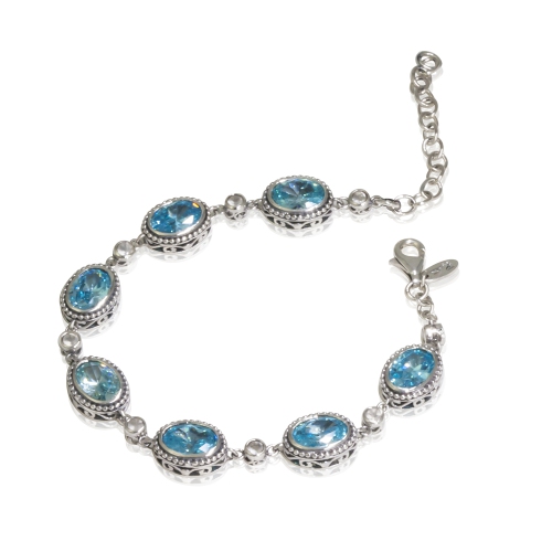 METALSMITHS STERLING  Sterling Panso Collection Designer Cubic Oval Link Bracelet In Silver