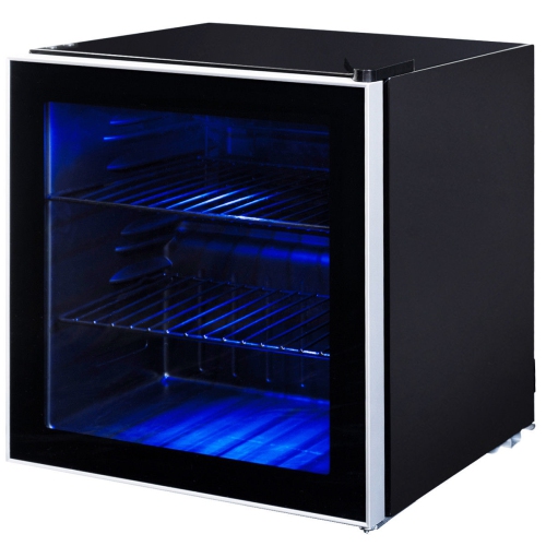 Gymax 60 Can Beverage Refrigerator Beer Wine Soda Drink Cooler Mini Fridge Glass Door