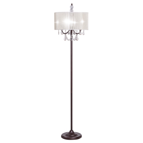 Gymax Elegant Design Sheer Shade Floor Lamp Light w/ Hanging Crystals LED  Bulbs | Best Buy Canada