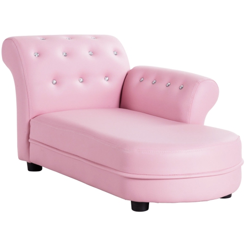 Gymax Kids Sofa Relax Couch Chaise Lounge Armrest Chair Bedroom Living Room Pink