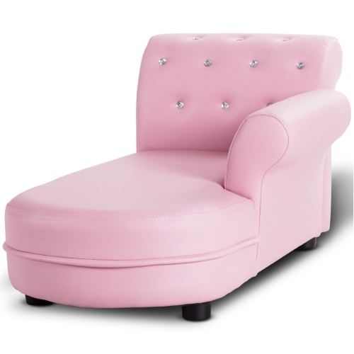 Gymax Kids Sofa Relax Couch Chaise Lounge Armrest Chair Bedroom Living Room Pink