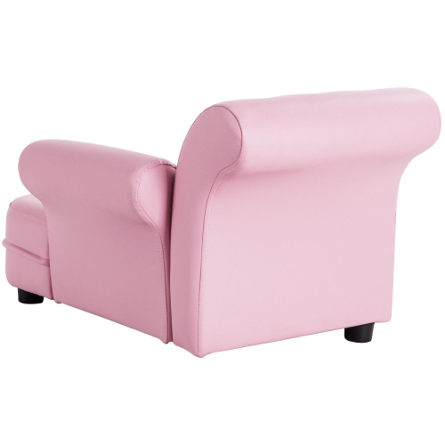 Gymax Kids Sofa Relax Couch Chaise Lounge Armrest Chair Bedroom Living Room Pink