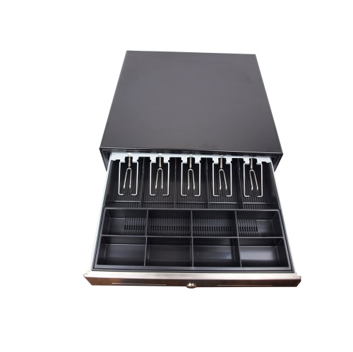 ANGEL POS 18" Automatic Portable Point of Sale Cash Drawer Key-Lock Heavy Duty Cash Register w/ Stainless Steel Front