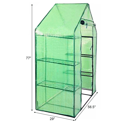 Costway Portable Mini Walk In Outdoor 4 Tier 8 Shelves Greenhouse