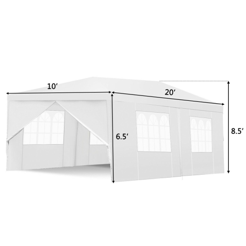 Costway 10'x20' Canopy Gazebo Outdoor Patio Party Wedding Events Tent