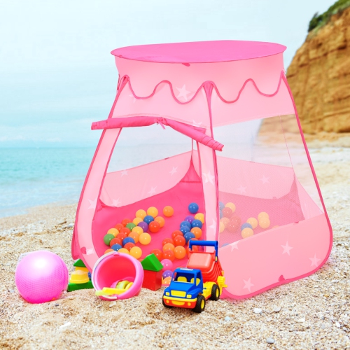 Costway Kids Pop Up Play Tent Fairy Princess Girls Boys Ball Pit Playhouse w/ 100 Balls
