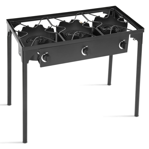 Costway Portable Propane 225,000-BTU 3 Burner Gas Cooker Outdoor Camp Stove BBQ