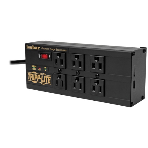 Tripp Lite IBAR6ULTRAUSBB 6-Outlet ISOBAR Premium Surge Protector with 2 USB Ports, 10ft Cord