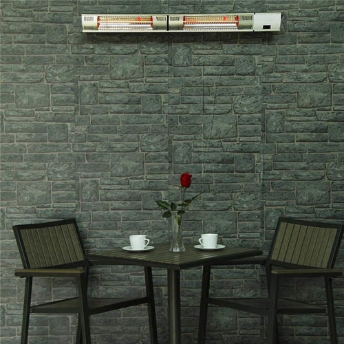 EnerG + HEA-23046-WM-RM Chauferette électrique murale extérieur à infrarouge 1500W/3000W argent