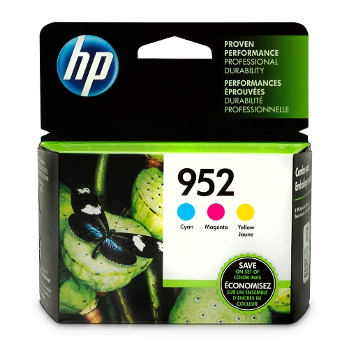 HP  952 Cyan, Magenta & Original Ink Cartridges, 3 Pack (N9K27An), N9K27An#140 In Yellow