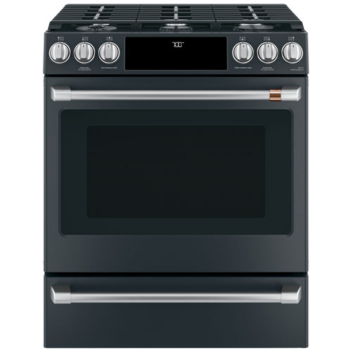 Cuisinière gaz encastrable 6 brûleurs convection autonett. 5,6 pi³ 30 po Café-Noir