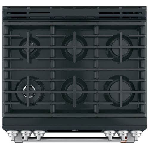 Café 30" 5.7 Cu. Ft. True Convection 6-Burner Slide-In Dual Fuel Range - Matte Black