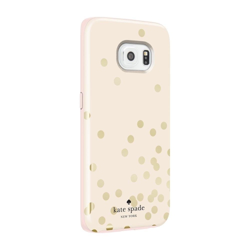 Kate Spade Hybrid Hardshell Case for Samsung Galaxy S6 Edge Confetti Dot Gold/Cream