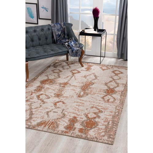 Erug Indoor Outdoor Abstract Patio Area Rug Rust 8 X 10 Ft