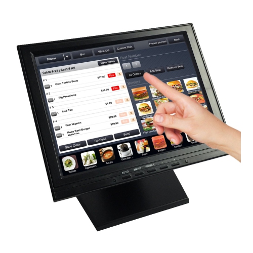 15/" 17/" LED Touch Screen VGA Monitor Bar W// POS Stand Restaurant Cafe Retail MX