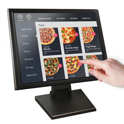 17" POS Touch Screen TFT LCD TouchScreen Monitor with Multi-position Stand for Restaurant Bar Kiosk Retail