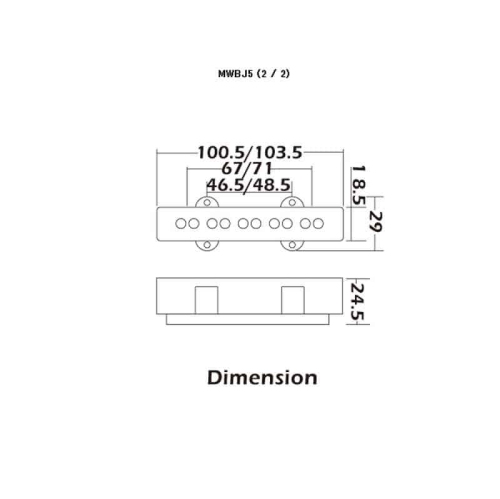 Wilkinson – Micro pour guitare basse à 5 cordes MWBJ5B