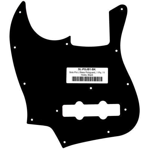 Solo Pro J Bass Style 1 Ply Black Pickguard