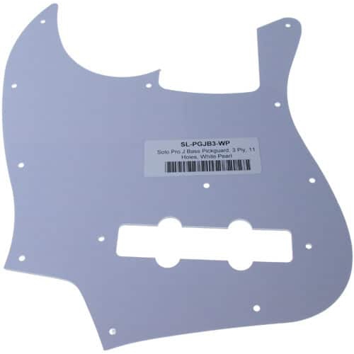 Solo Pro J Bass Style 3 Ply White Pearl Pickguard