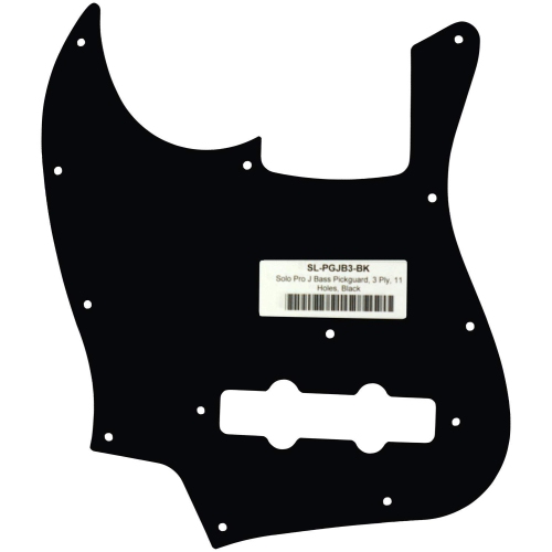 Solo Pro J Bass Style 3 Ply Black Pickguard