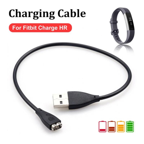 Câble de chargement pour bracelet sans fil USB pour charge HR de Fitbit, 25 cm, noir