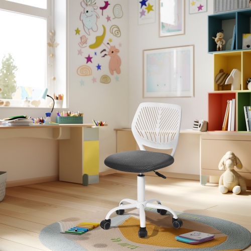 HOMY CASA Children Student Chair, Low-Back Armless Adjustable Swivel Ergonomic Home Office Computer Desk Chair( Turquoise)