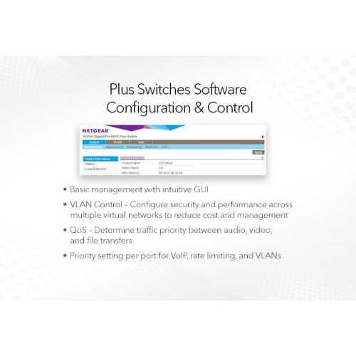 Netgear 12-Port Gigabit Managed Smart Cloud Switch -