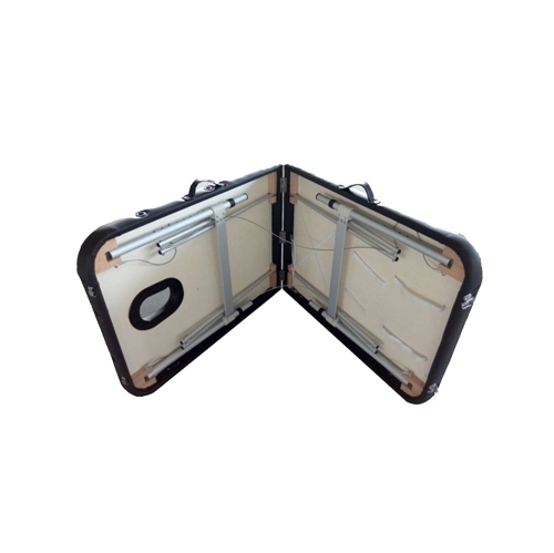 Black 3-Section Aluminum 84"L Portable Massage Table Facial SPA Bed Tattoo w/ Free Carry Case and Accessories