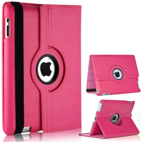 CSMART  【】 360 Rotating Pu Leather Stand Case Smart Cover for Ipad Mini 4 5 4Th 5Th Gen., Hot In Pink