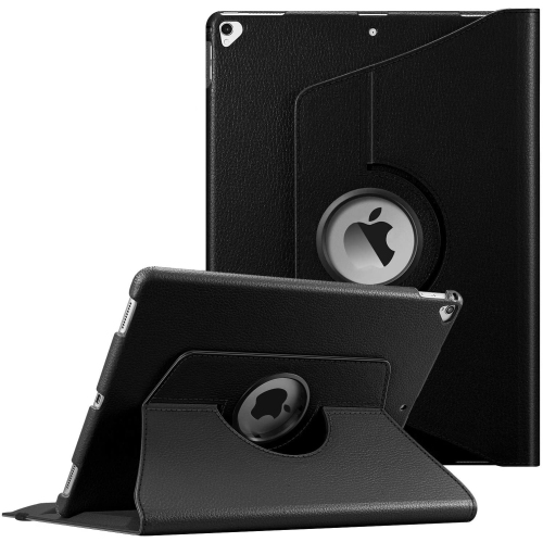 CSMART  【】 360 Rotating Pu Leather Stand Case Smart Cover for Ipad Pro 12.9" 1St 2Nd Gen. 2015 2017 In Black