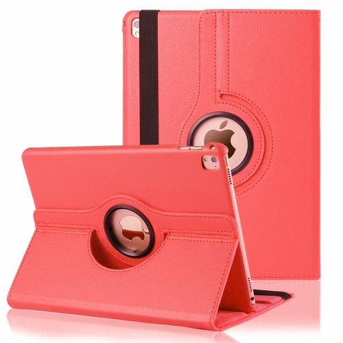 CSMART  【】 360 Rotating Pu Leather Stand Case Smart Cover for Ipad Pro 12.9" 3Rd Gen. 2018 In Red