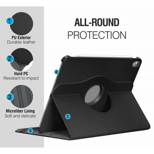 【CSmart】 360 Rotating PU Leather Stand Case Smart Cover for iPad Mini 4 5 4th 5th Gen., Rose Gold