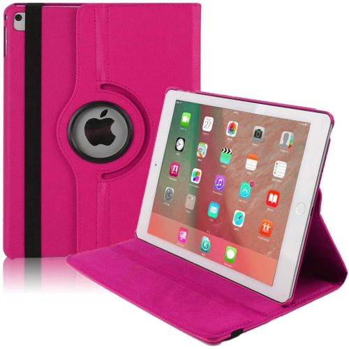 Étui de support en cuir PU rotatif à 360 Smart Cover pour iPad Pro 10.5" 2017 / Air 3 3th Gen. 2019, Rose vif