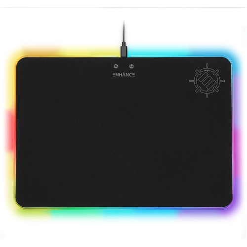ENHANCE Gaming Mouse Pad Features a Smooth Fabric Surface on Top of a Rigid Pad Black