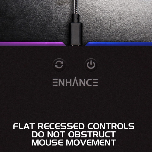 ENHANCE Gaming Mouse Pad Features a Smooth Fabric Surface on Top of a Rigid Pad Black