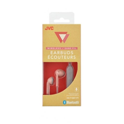 JVC F19BT Wireless Bluetooth Earbuds with Mic & Remote(Pink/Taupe)