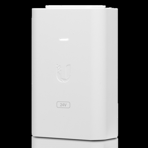 Ubiquiti 24-volt DC 12-watt Gigabit PoE Adapter - White