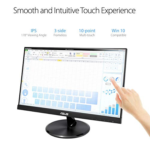 Moniteur tactile IPS HD intégrale de VT229H 21,5 po d'ASUS avec technologie multipoint à 10 points et technologie Eye Care