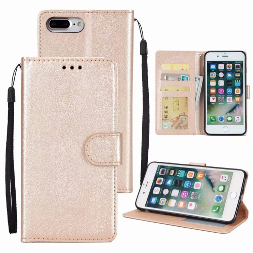 [CS] iPhone 7 Plus / 8 Plus Case, Magnetic Leather Folio Wallet Flip Case Cover with Card Slot, Gold