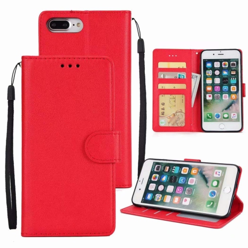 [CS] iPhone 7 Plus / 8 Plus Case, Magnetic Leather Folio Wallet Flip Case Cover with Card Slot, Red